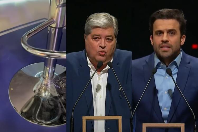 Nada de soco ou cadeiradas: RedeTV! parafusa cadeiras para debate com Datena e Marçal após briga