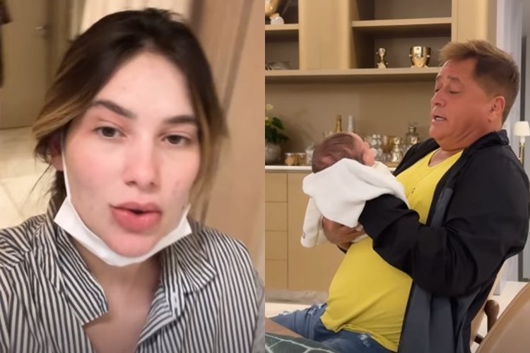 Sertanejo Leonardo muda compromissos para curtir neto e Virginia Fonseca expõe tudo na web