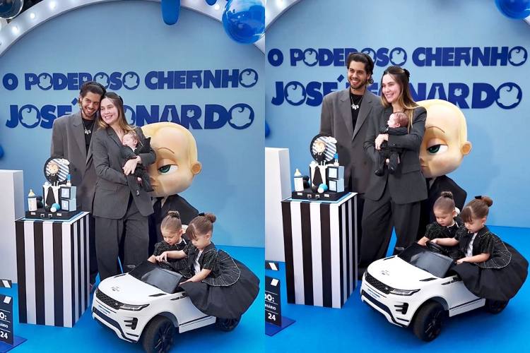 Virginia Fonseca e Zé Felipe festejam o primeiro mês do filho, José Leonardo, com festa luxuosa