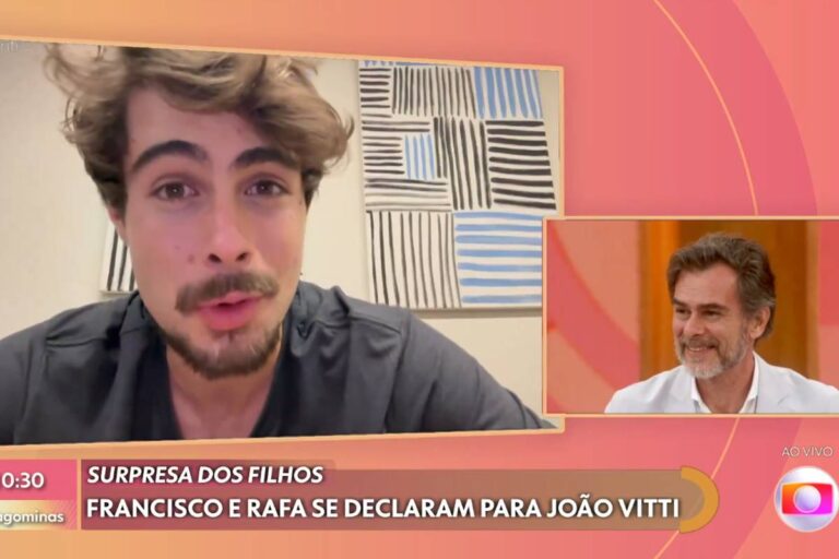No Encontro, João Vitti se emociona com homenagem do filho, Rafael: “te amo muito”