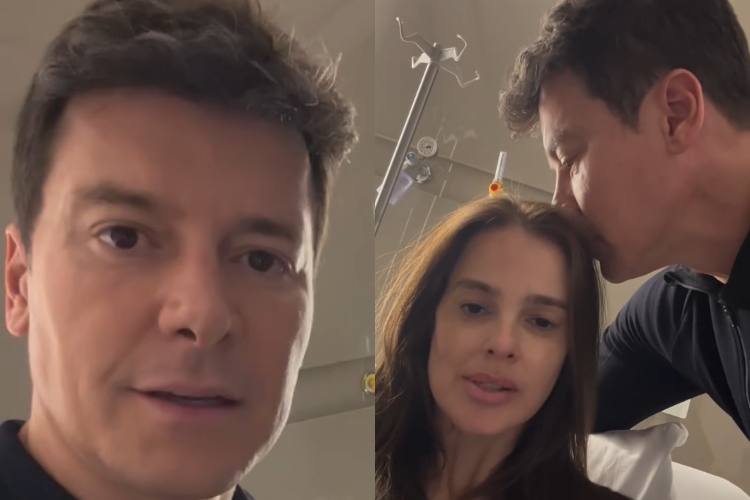 No hospital, Rodrigo Faro pede orações à esposa, Vera Viel, e explica motivo