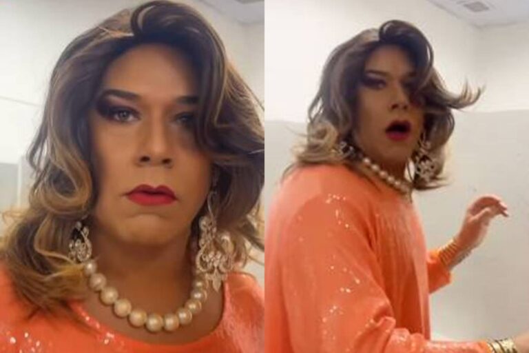 Tiago Barnabé, a Narcisa, é flagrado em momento íntimo nos bastidores do SBT