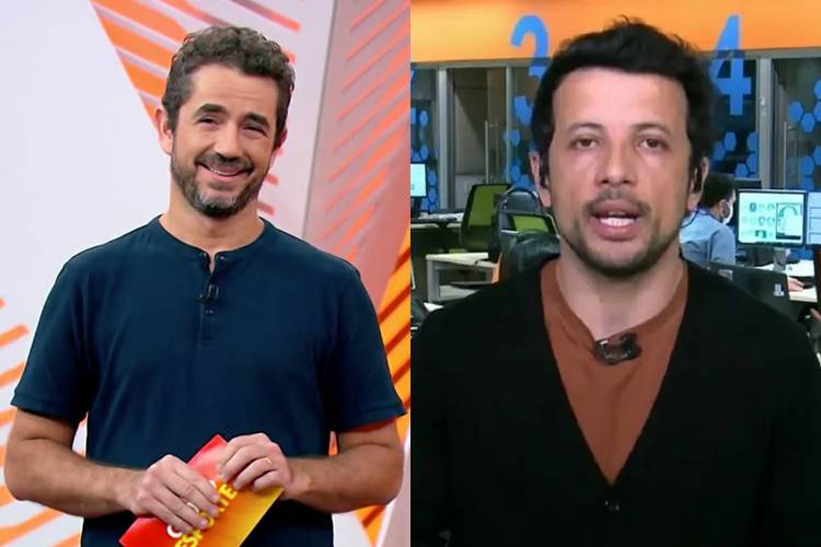Felipe Andreoli e André Hernan Felipe Andreoli e André Hernan na Globo. (Foto: reprodução/Globo)