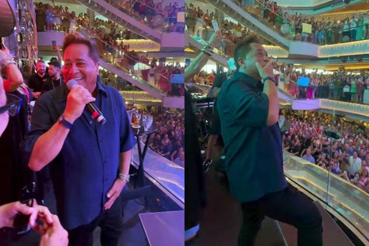 Sertanejo Leonardo se emociona ao ser ovacionado no ‘Navio Cabaré’