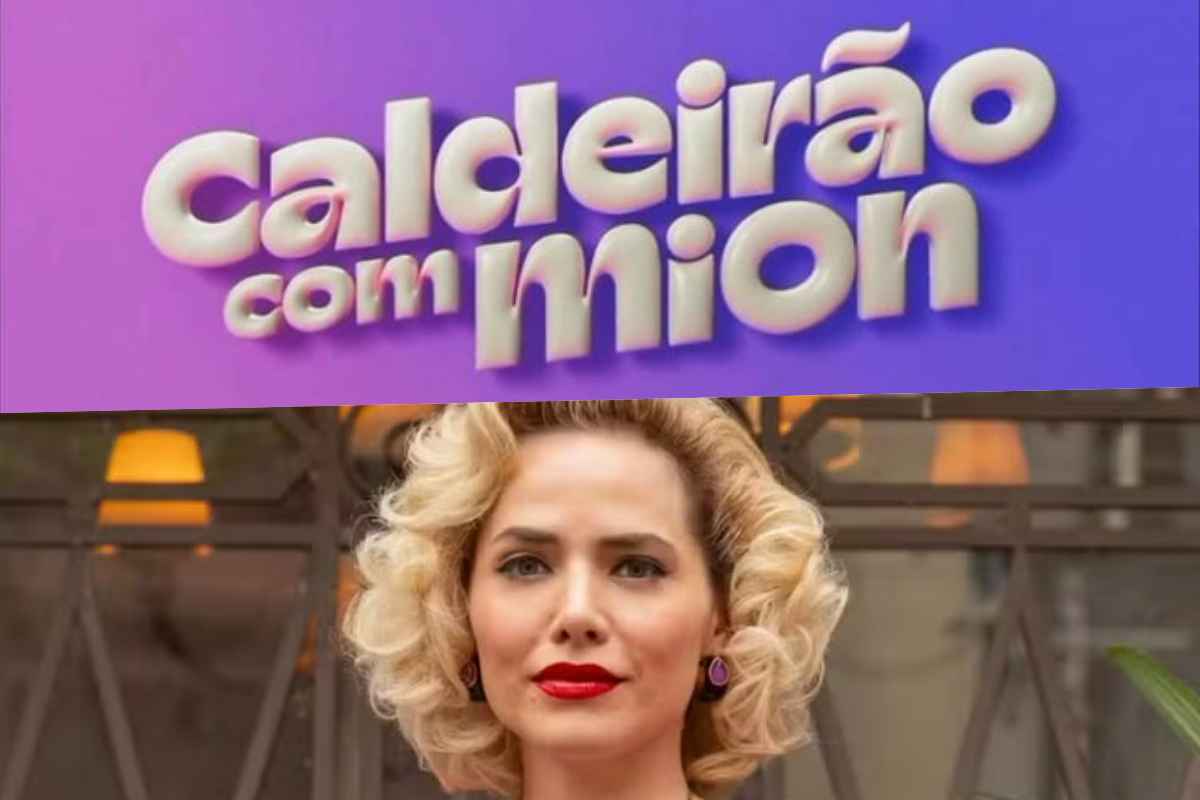 Logo do Caldeirão com Mion e Zélia de Garota do Momento (Montagem/Área VIP/Globo)