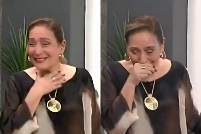 Sonia Abrão Sonia Abrão engasgando ao vivo durante merchan (Reprodução: RedeTV!)