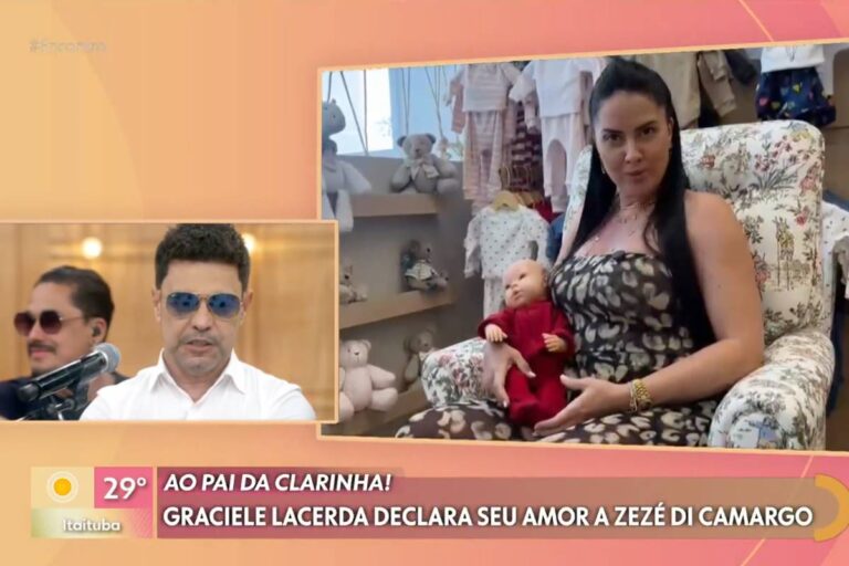 Zezé Di Camargo se emociona no ‘Encontro’ com recado de Graciele Lacerda