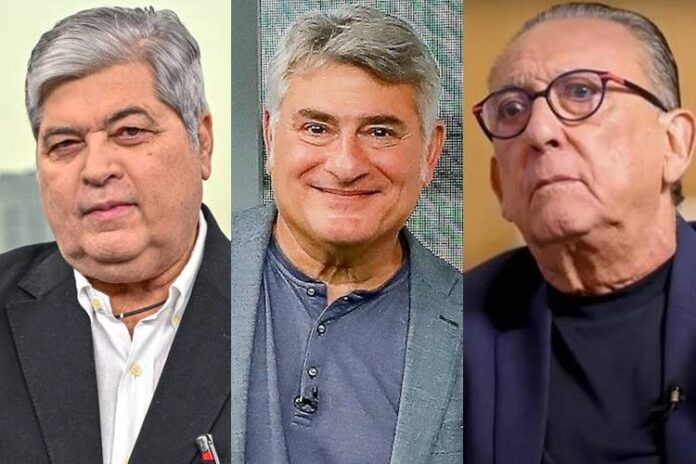 Datena, Cleber Machado e Galvão Bueno