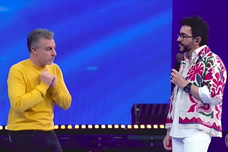 Padre Fábio de Melo retorna ao Domingão e Luciano Huck brinca: “Fomos trocados”
