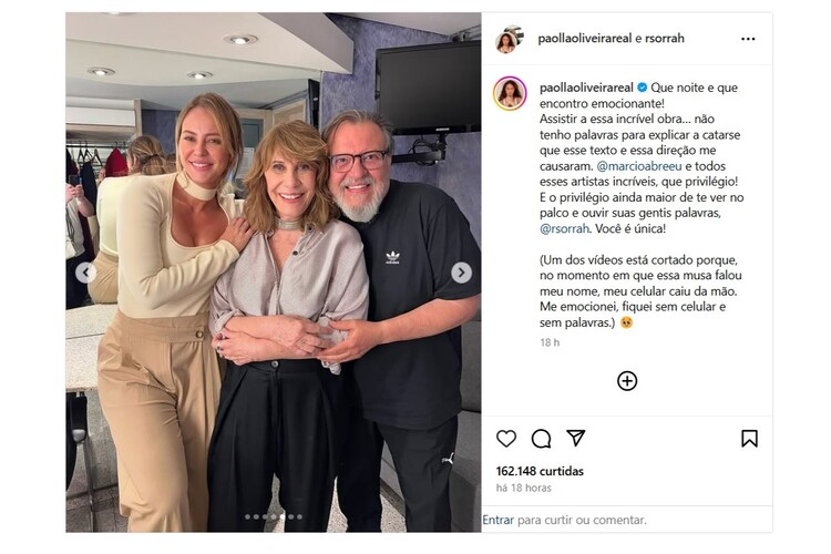 Paolla Oliveira, Renata Sorrah e Luis Melo