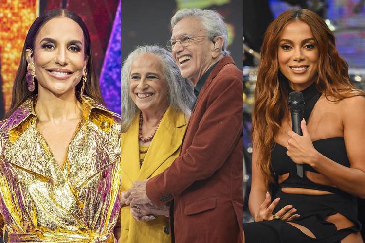 TV Globo exibe ‘Show da Virada’ com Ivete, Anitta, Caetano e Bethânia