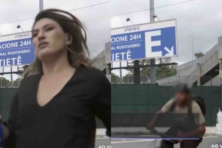 Repórter da Record sofre tentativa de assalto, corre atrás do ladrão e mostra tudo ao vivo