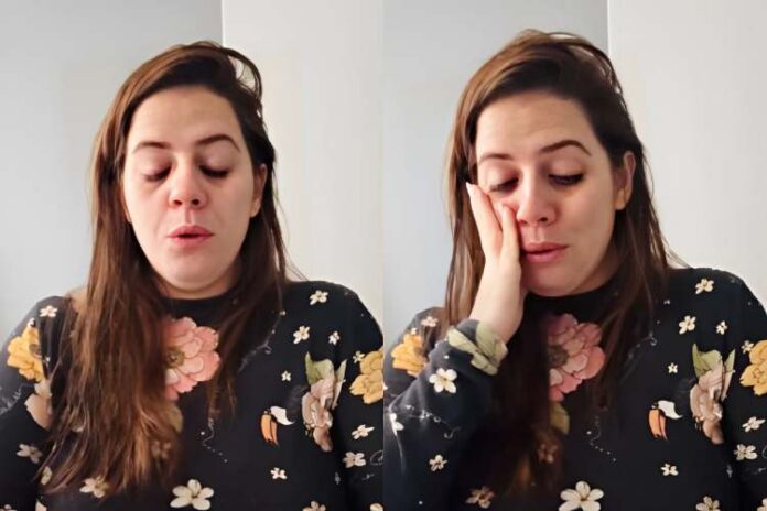 Tati Machado mostrando o exato momento em que descobriu que estava grávida (Reprodução: Instagram)