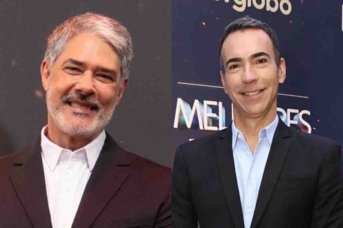 William Bonner e Cesar Tralli William Bonner e Cesar Tralli (Montagem Área VIP/Beatriz Damy/Lucas Teixeira/Globo)