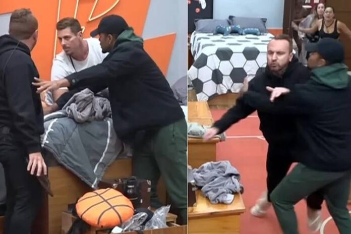 Zé Love e Sacha em A Fazenda 16 Zé Love e Sacha em A Fazenda 16. (Foto: reprodução/Record)