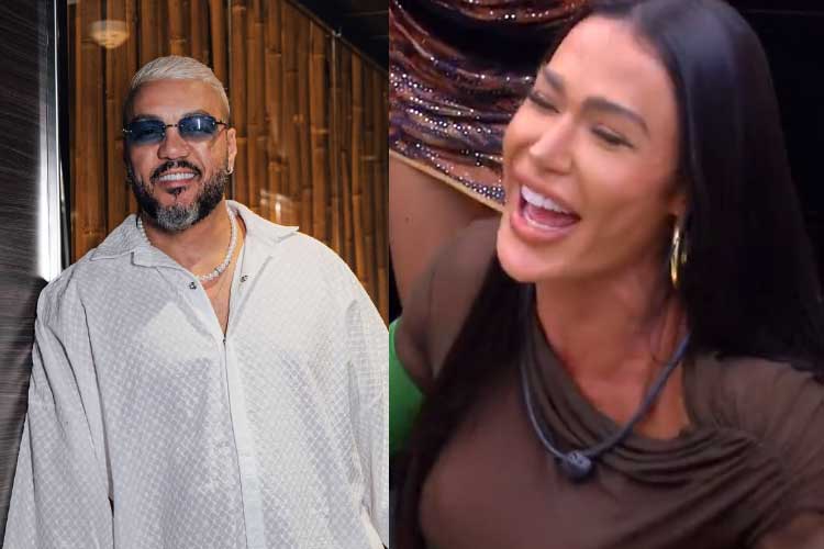 Belo reage após Gracyanne Barbosa cantar uma de suas músicas e gritar seu nome no ‘BBB25’