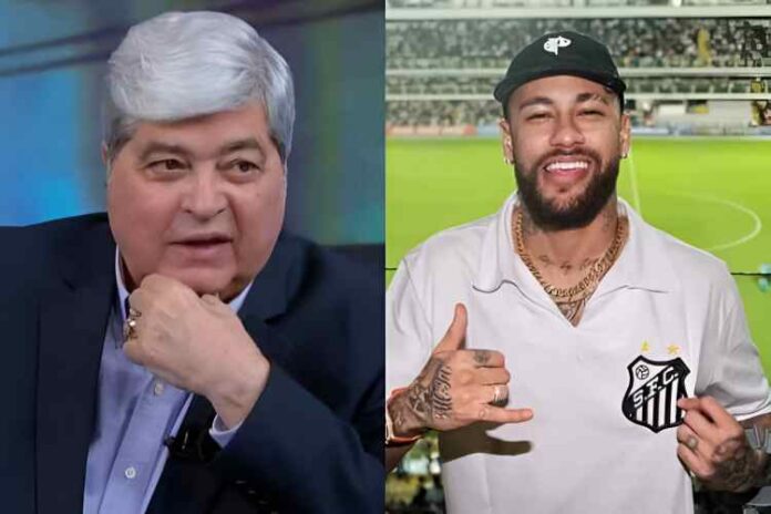 Datena comentando sobre o Neymar Jr ao vivo (Reprodução: SBT)