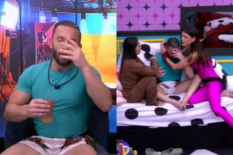 BBB25: Diego Hypolito passa mal, recebe atendimento no confessionário e é acolhido por Daniele e Vitória