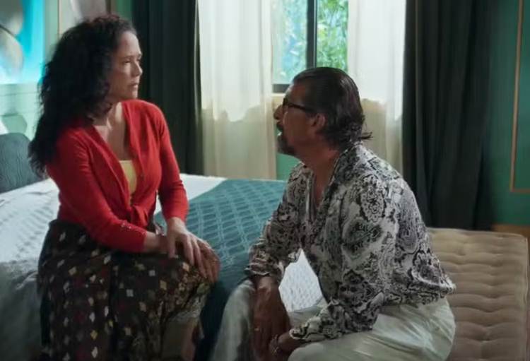 Doralice (Tereza Seiblitz) e Osmar (Milhem Cortaz) em Volta por Cima