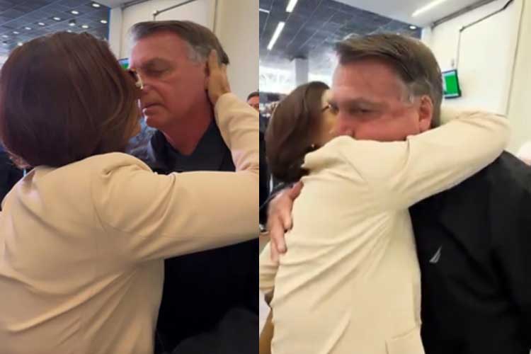 Bolsonaro chora ao se despedir de Michelle em aeroporto; ex-primeira-dama irá acompanhar posse de Donald Trump