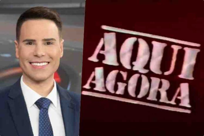 Luiz Bacci e logo do Aqui Agora Luiz Bacci e logo do Aqui Agora (Montagem/Área VIP/Record/SBT)