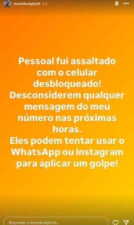 O post do Marcelo Clayton (Reprodução: Instagram)
