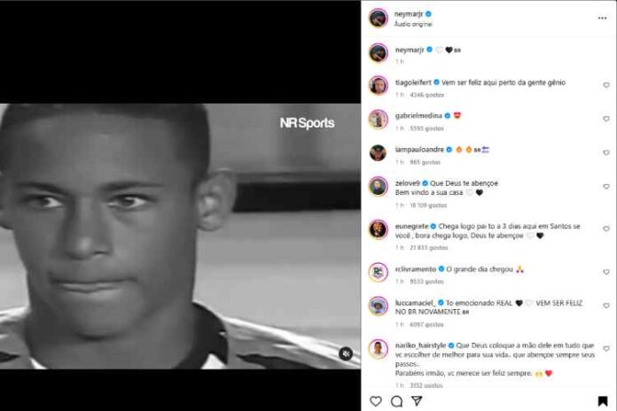 Neymar Jr Neymar Jr anunciando sua volta ao Santos (Reprodução: Instagram)