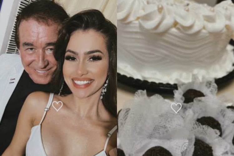 Com 73 anos, Amado Batista celebra aniversário da namorada de 23