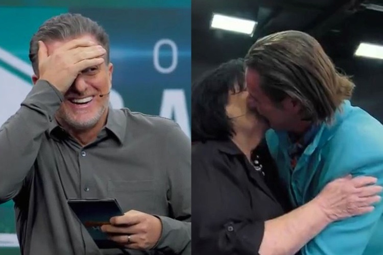 Dona Déa surpreende ao protagonizar beijo no Domingão e leva plateia ao delírio