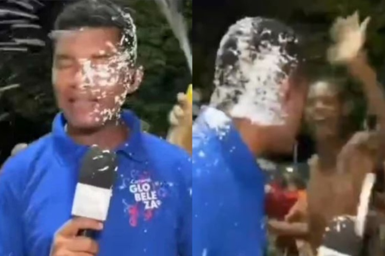 Repórter de afiliada da Globo é surpreendido com agressão ao vivo