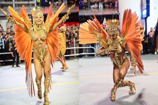 Sabrina Sato desfila na Gavi&otilde;es da Fiel