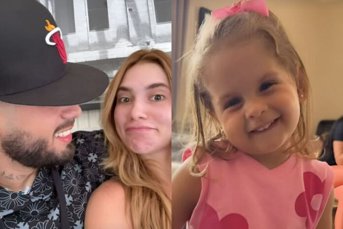 Zé Felipe, Virginia Fonseca chocado com a habilidade da Maria Flor (Reprodução: Instagram)