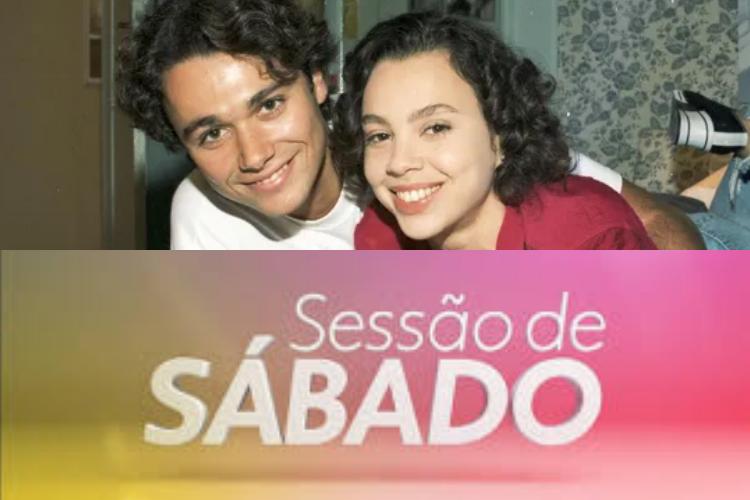 Atores de História de Amor e logo da Sessão de Sábado (Montagem/Área VIP/Globo)