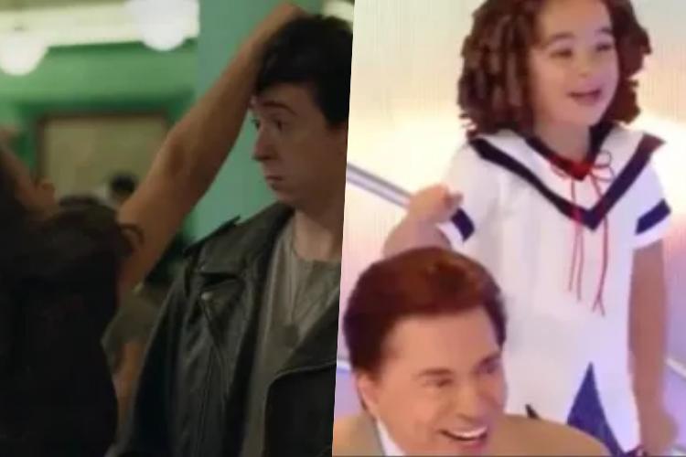 Cena de Garota do Momento e Maisa com Silvio Santos (Montagem/Área VIP/Globo/SBT)