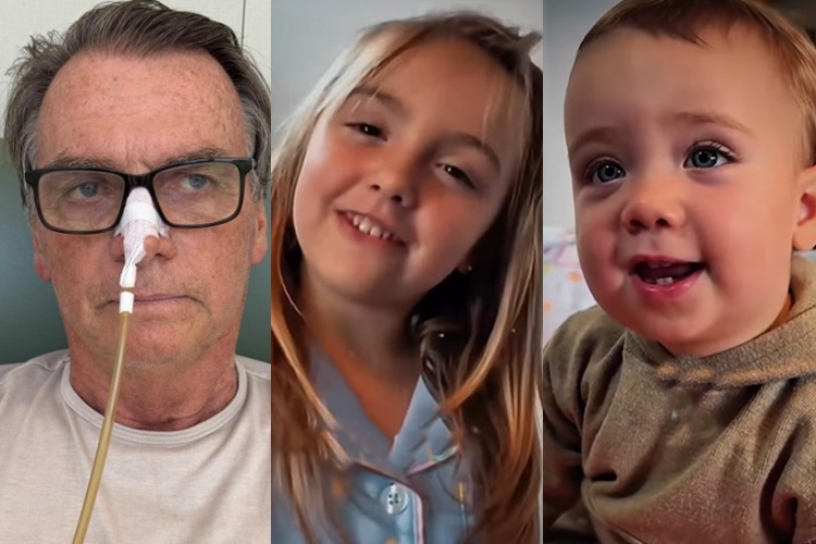 Jair Bolsonaro com os netos - Foto: Instagram
