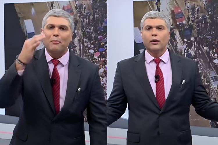 Joel Datena defendendo a população ao vivo no Brasil Urgente (Reprodução: Band TV)