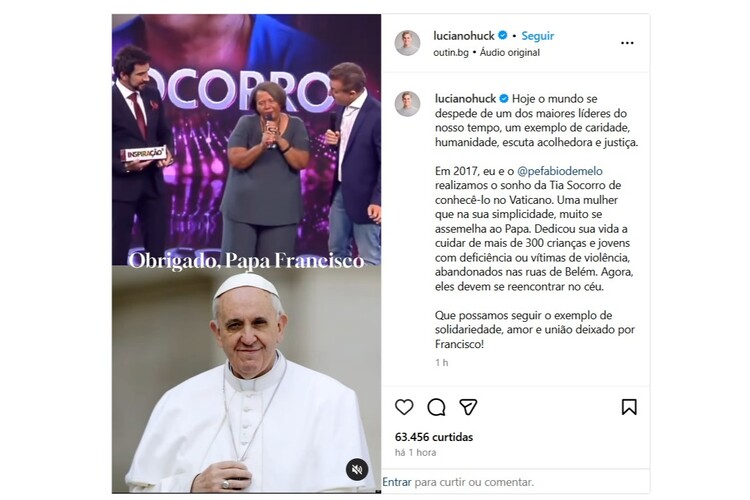 Postagem de Luciano Huck