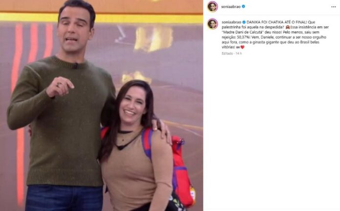 O post de Sonia Abrão sobre a eliminação de Daniele (Reprodução: Instagram)