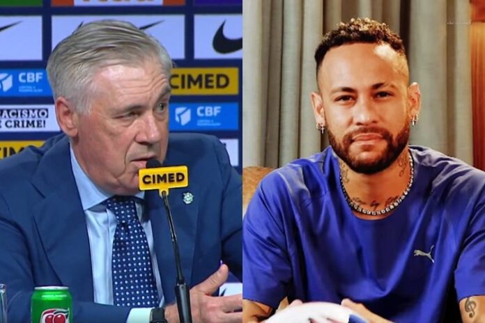 Ancelotti e Neymar - Foto: CBF TV/Instagram