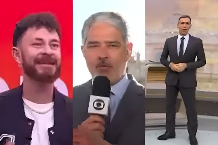 Fred Bruno, William Bonner e César Tralli (Reprodução: TV Globo)