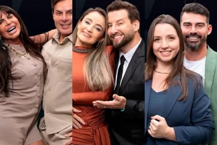 Gretchen e Esdras, Gi e Eros e Carol e Radamés (Montagem/Área VIP/Record)