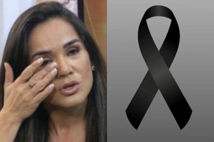 Isabele Benito e símbolo de luto (Montagem/Área VIP/SBT/Internet)