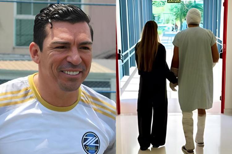 Lucio surge com cabeça e corpo enfaixados após queimaduras em acidente
