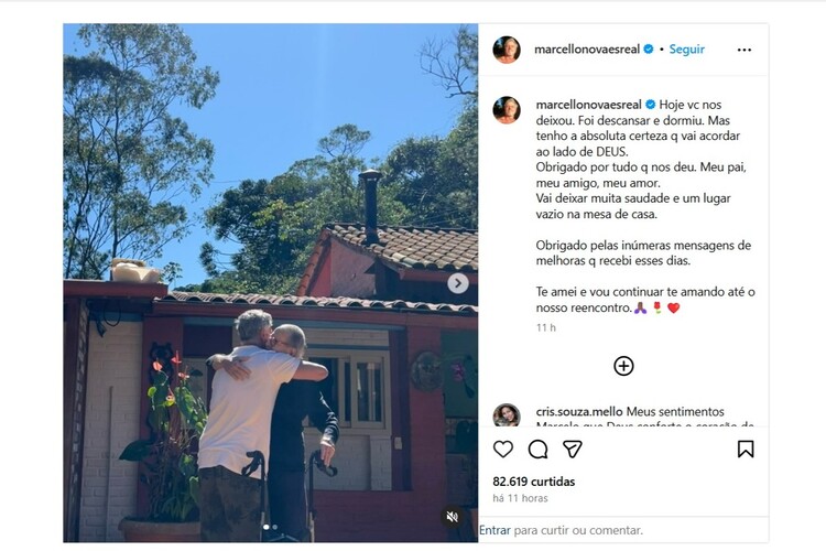Marcello Novaes se despede do pai