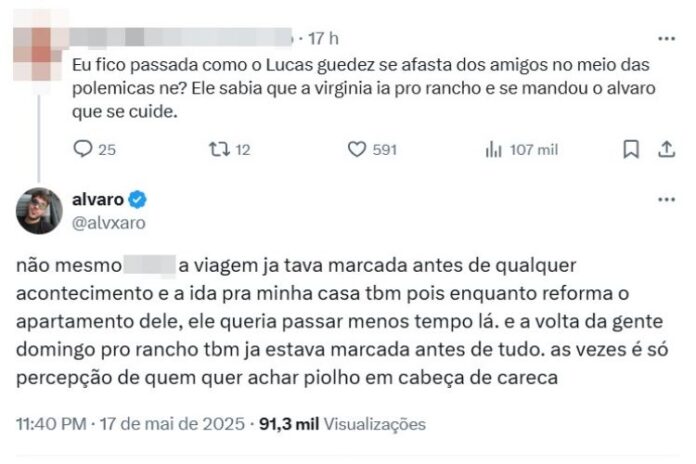 Post de Álvaro (Reprodução: Instagram)