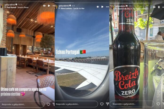 Post de Gaby Cabrini mostrando que está viajando (Reprodução: Instagram)