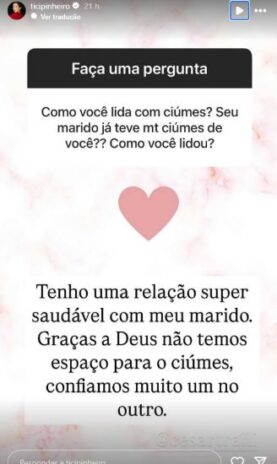 Post de Ticiane Pinheiro (Reprodução: Instagram)