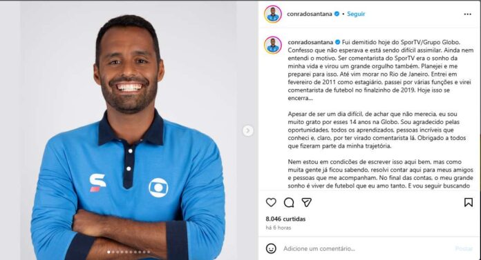 Publicação de Conrado Santana (Reprodução/Instagram)