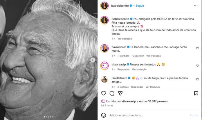 Publicação de Isabele Benito (Reprodução/Instagram)