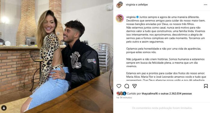 Publicação de Virginia Fonseca (Reprodução/Instagram)